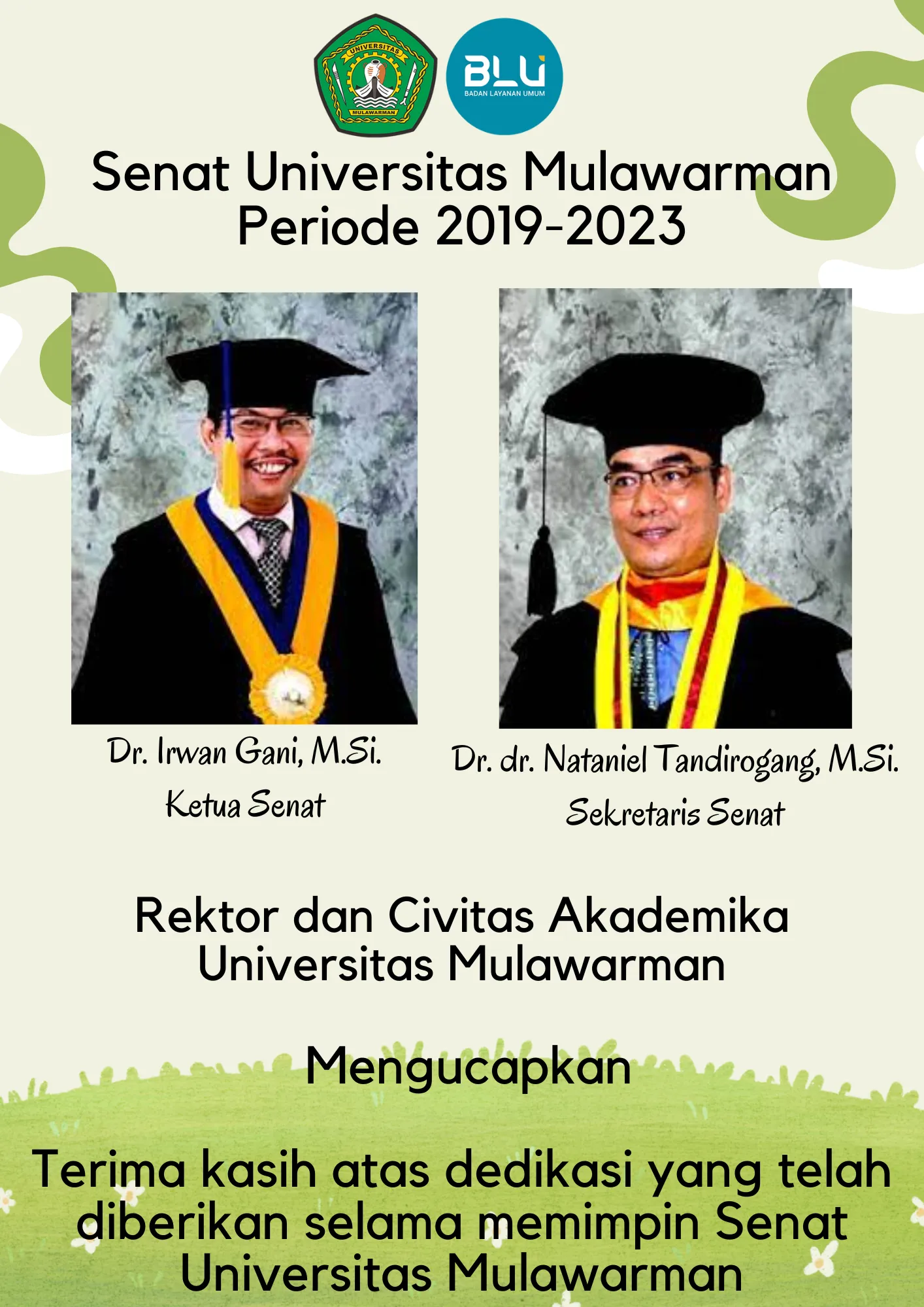 Ucapan Terima Kasih Senat Periode 2019-2023